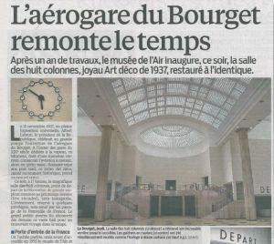 Restauration de l'aérogare du Bourget près de Paris